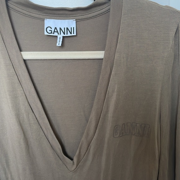 GANNI   Software Long-sleeve Bodysuit In Fossil - Picture 4 of 5